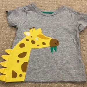 Baby Boden Giraffe Appliqué Shirt 2-3Y